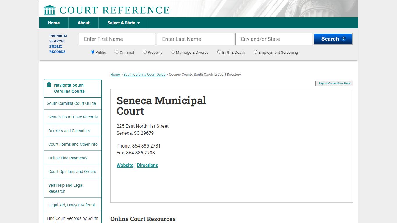 Seneca Municipal Court